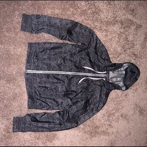 Women’s Wind Breaker Grey Black Zip Up Jacket